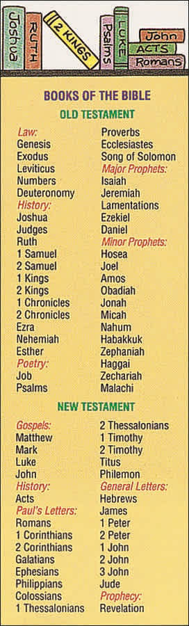 General Worship Bookmark: Books of the Bible (Package of 25) by Broadman and Holman