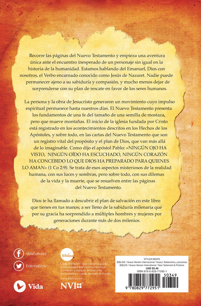 NVI, Nuevo Testamento, Revisión 2022, Tapa Rústica, Beige by HarperCollins, product view 2