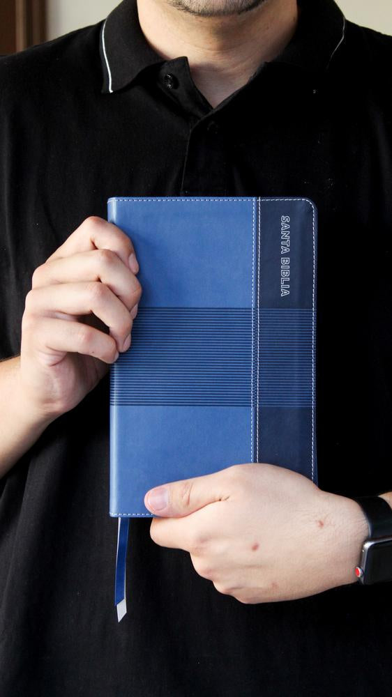 RVR60, Biblia de Estudio para Jóvenes Adolescentes, Leathersoft, Azul, Palabras de Jesús en Rojo, Comfort, product view 4