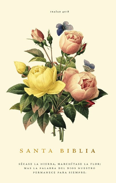 RVR60, Santa Biblia, Premio y Regalo, Letra grande, Tapa dura, Floral, Palabras de Jesús en Rojo, Comfort Print