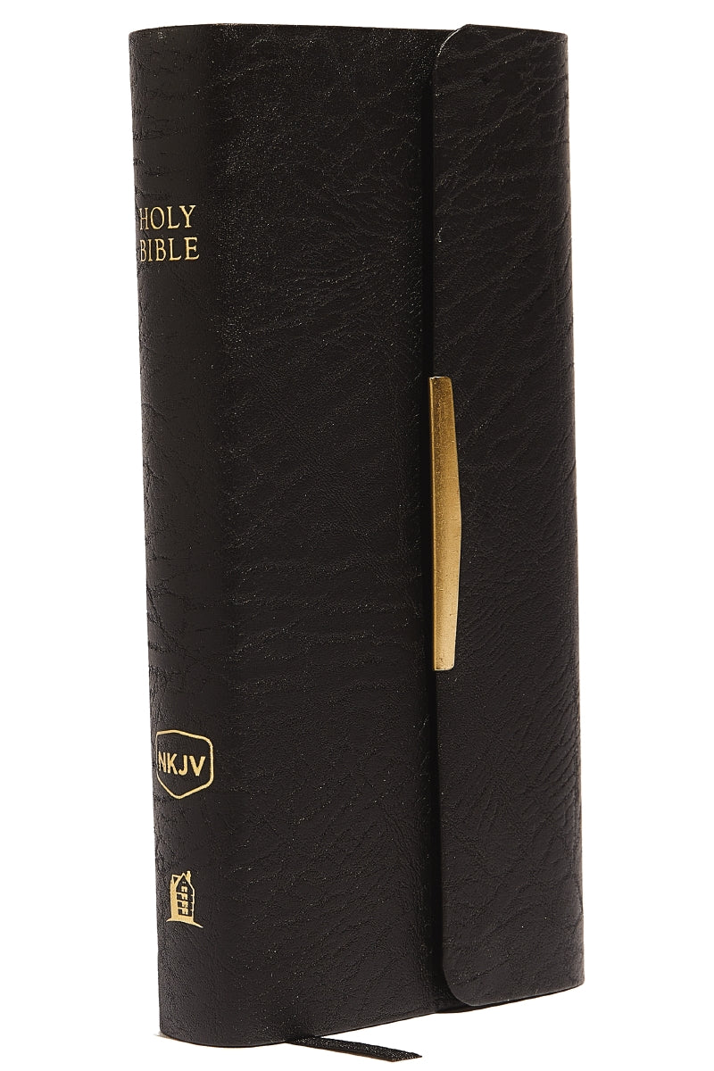 NKJV, Checkbook Bible, Compact, Wallet Style, Red Letter Edition: Holy Bible, New King James Version – Bonded Leather, Black