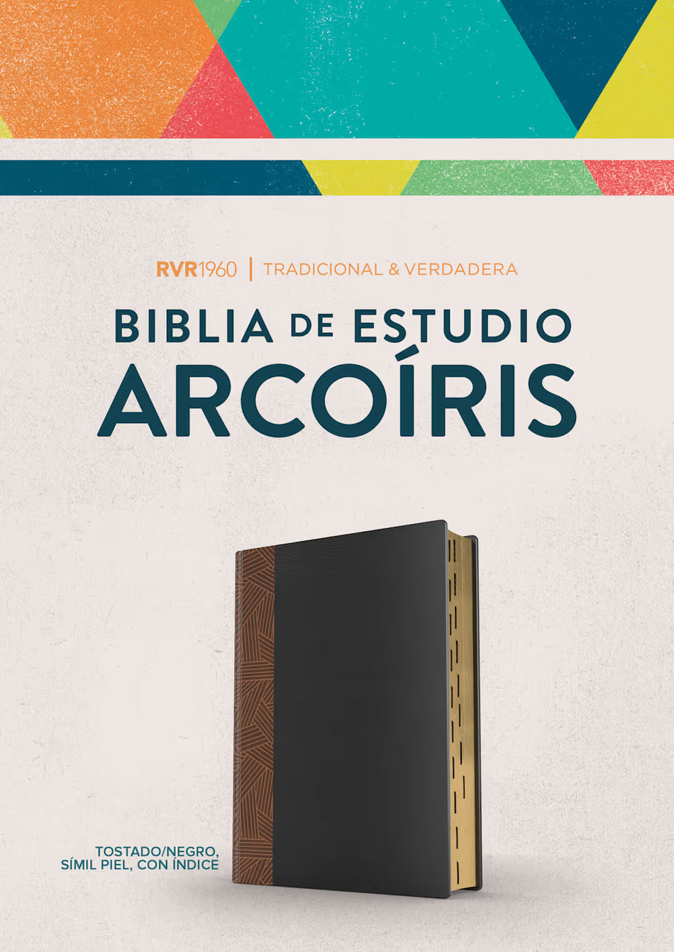 1960  Biblia de Estudio Arcoíris (RVR) tostado/negro símil piel