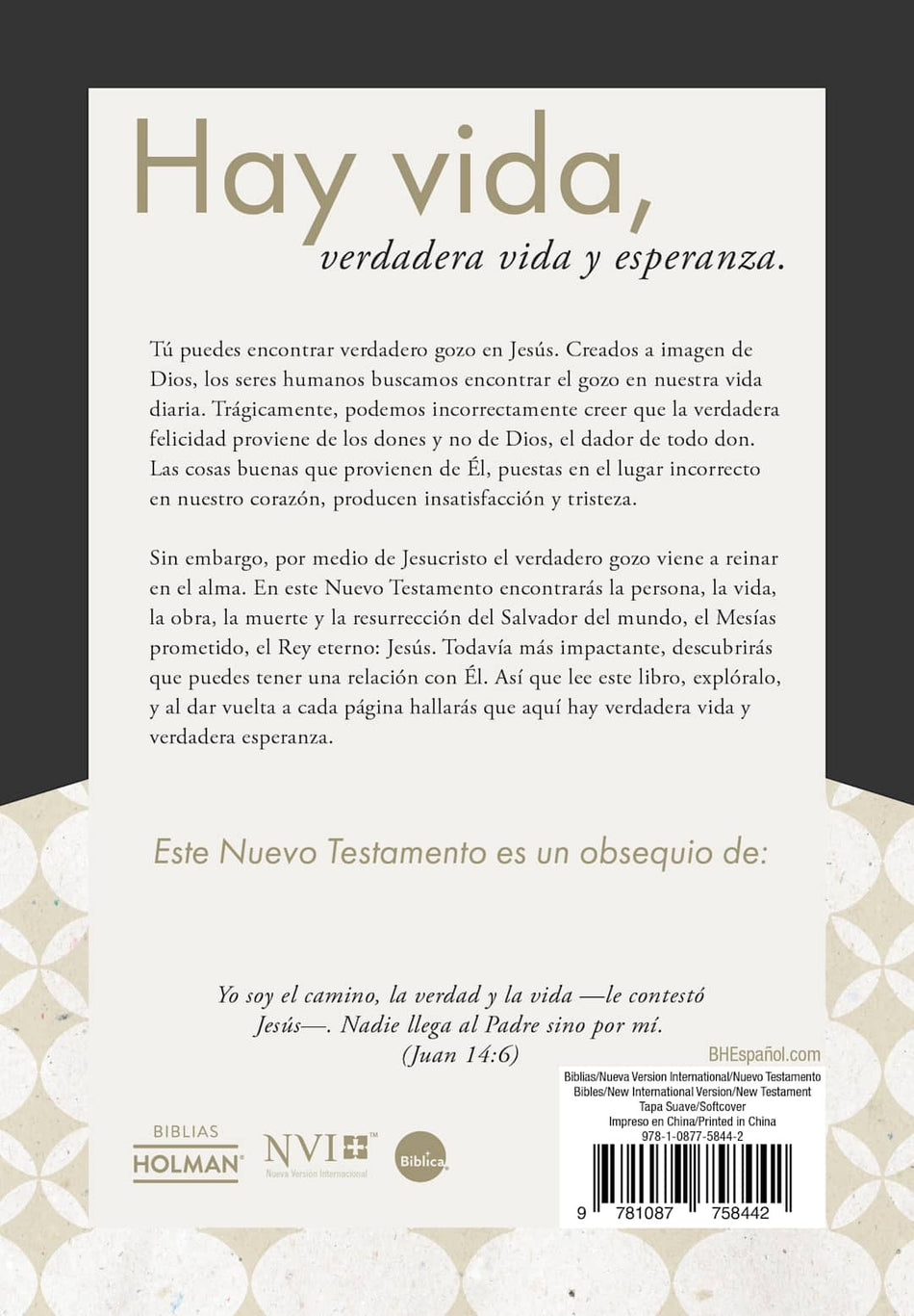 Nuevo Testamento hay vida en Jesús (NVI)  tapa suave