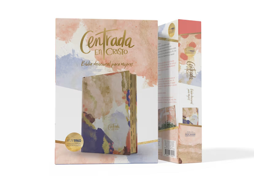 RRVR1960 Centrada en Cristo, edición matizada, acuarela símil piel con índice: Biblia devocional para mujeres