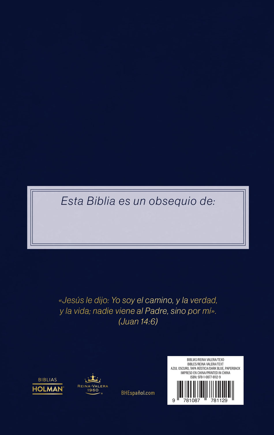 RVR 1960 Biblia edición ministerial, azul oscuro, tapa rústica by Broadman and Holman, product view 2