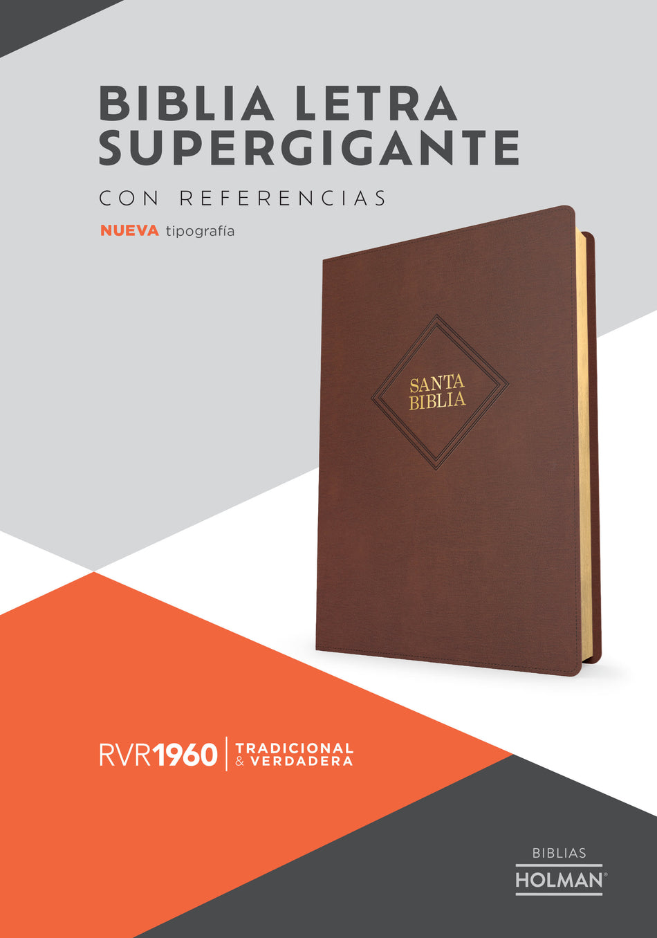 RVR 1960 Biblia letra supergigante, marrón piel fabricada (Edición 2023): Con referencias. Nueva tipografía, product view 2