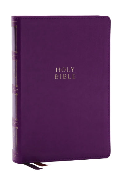 KJV, Compact Center-Column Reference Bible, Red Letter, Comfort Print – Leathersoft™, Purple, Thumb Indexed by HarperCollins