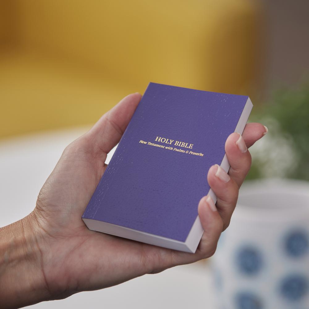 KJV Holy Bible: Pocket New Testament with Psalms and Proverbs, Purple Softcover, Red Letter, Comfort Print, product view 2