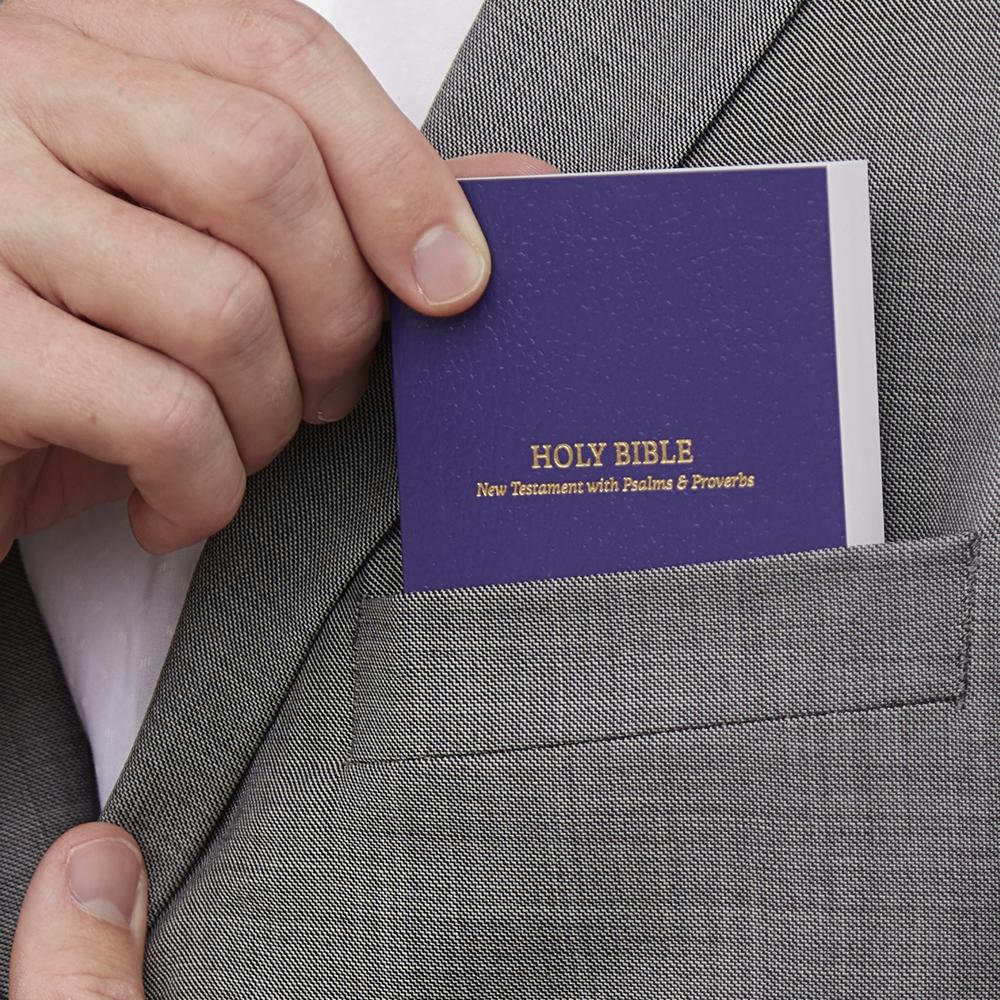 KJV Holy Bible: Pocket New Testament with Psalms and Proverbs, Purple Softcover, Red Letter, Comfort Print, product view 5