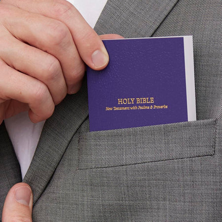 KJV Holy Bible: Pocket New Testament with Psalms and Proverbs, Purple Softcover, Red Letter, Comfort Print, product view 5