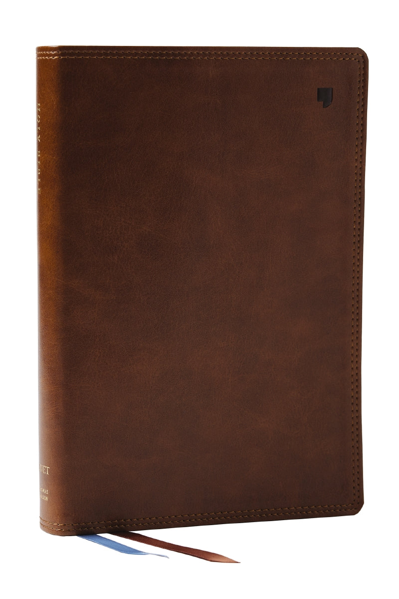 NET Bible, Large Print Thinline with Cross References, Comfort Print – Leathersoft™, Brown by HarperCollins