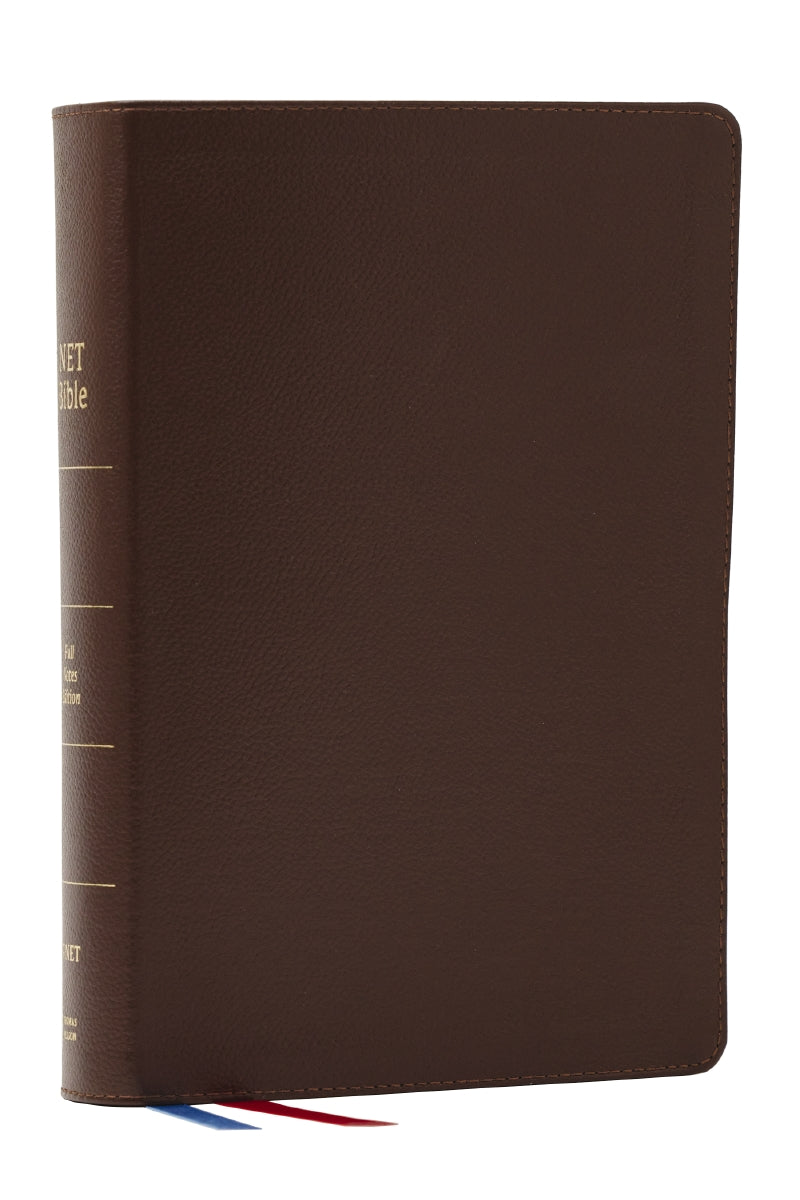 NET Bible, Full Notes Edition (NET, Comfort Print): Holy Bible – Genuine Leather, Brown, Thumb Indexed by HarperCollins