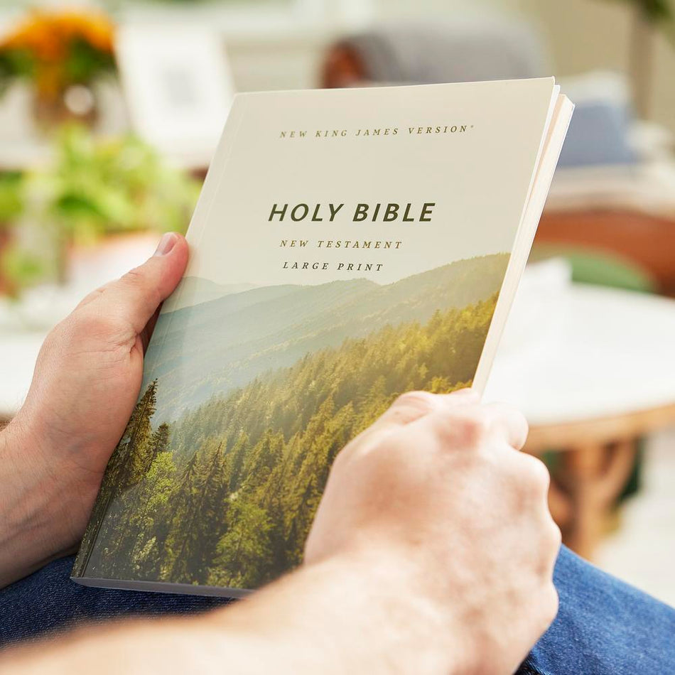 NKJV Large Print Outreach New Testament Bible, Scenic Softcover, Comfort Print by HarperCollins, product view 2