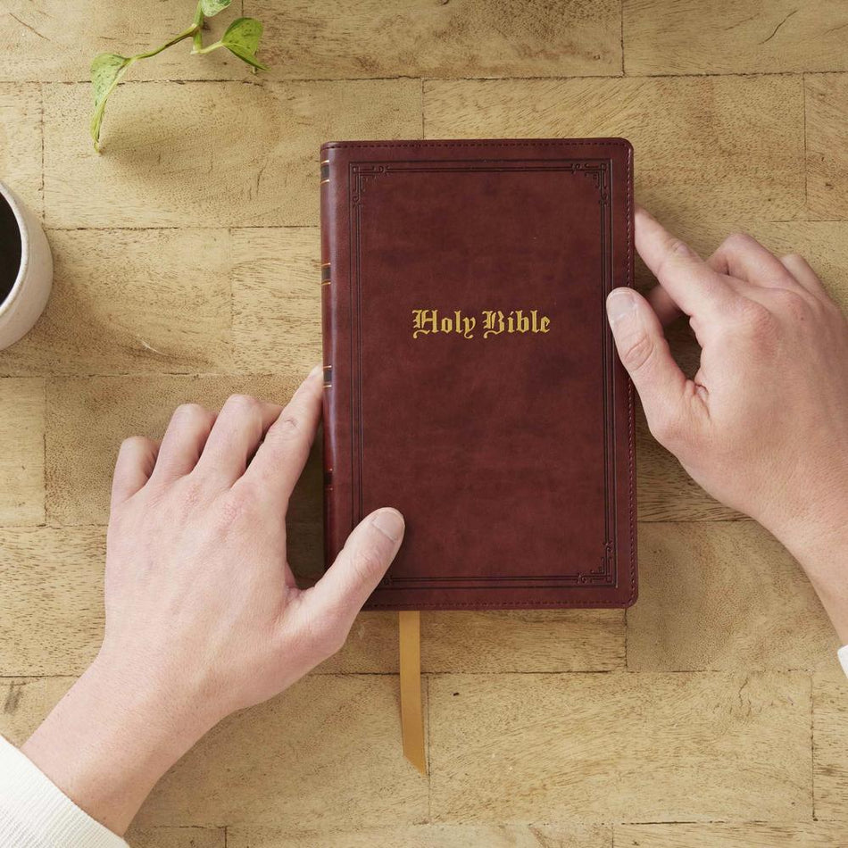 KJV Holy Bible: Personal Size Giant Print, Brown Leathersoft, Red Letter, Comfort Print: King James Version, product view 2