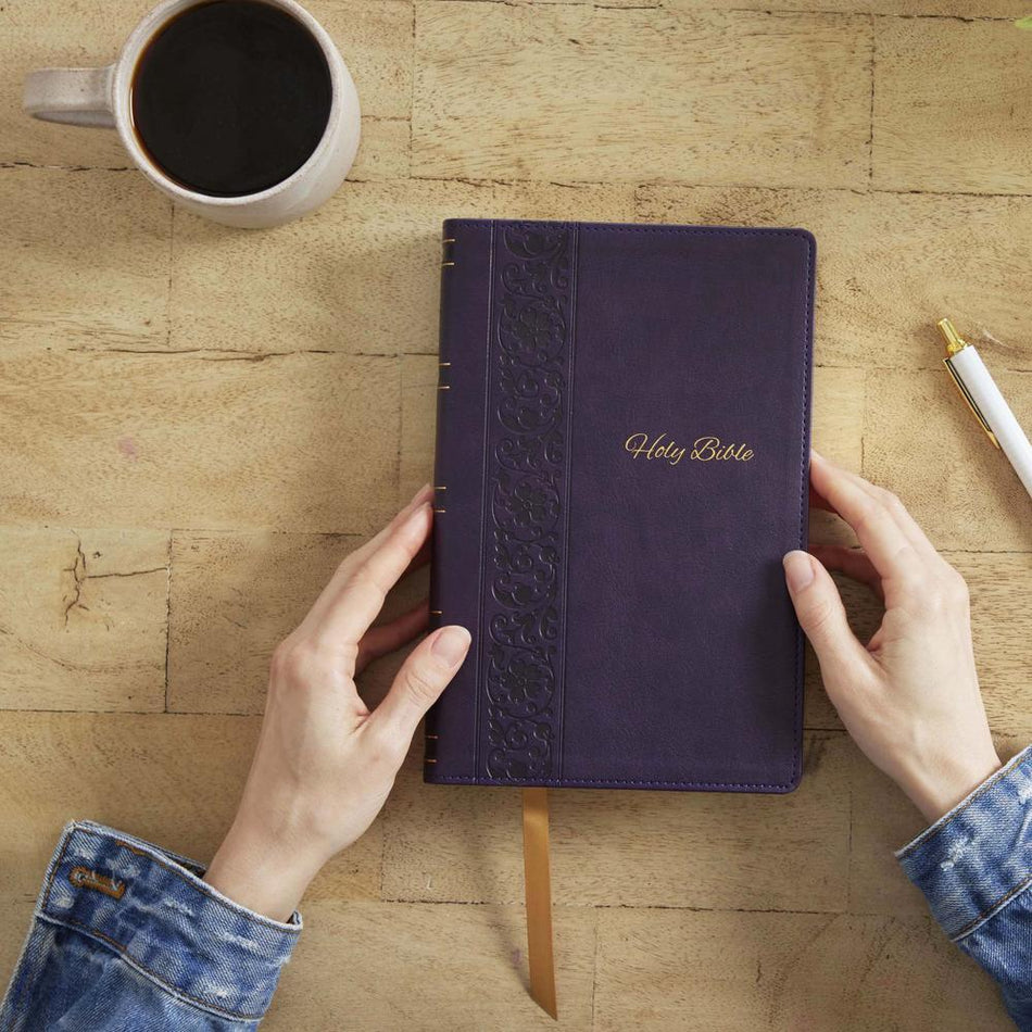 KJV Holy Bible: Personal Size Giant Print, Purple Leathersoft, Red Letter, Comfort Print: King James Version, product view 2