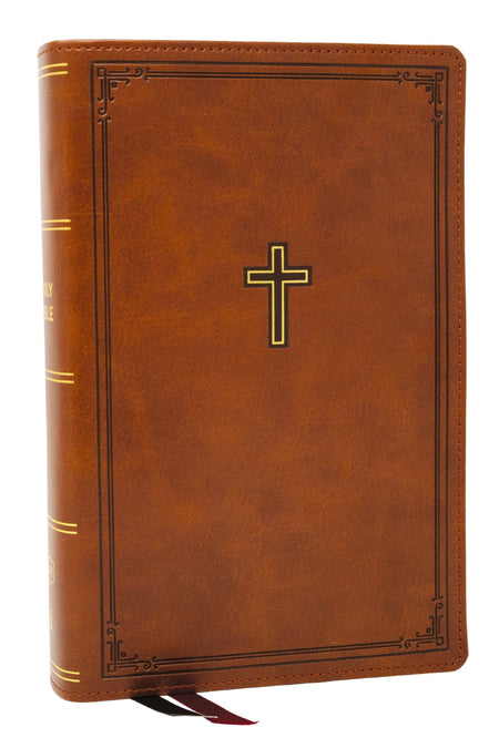 KJV Personal Size Large Print End-of-Verse Reference Bible, Red Letter, Comfort Print – Leathersoft™, Brown by HarperCollins
