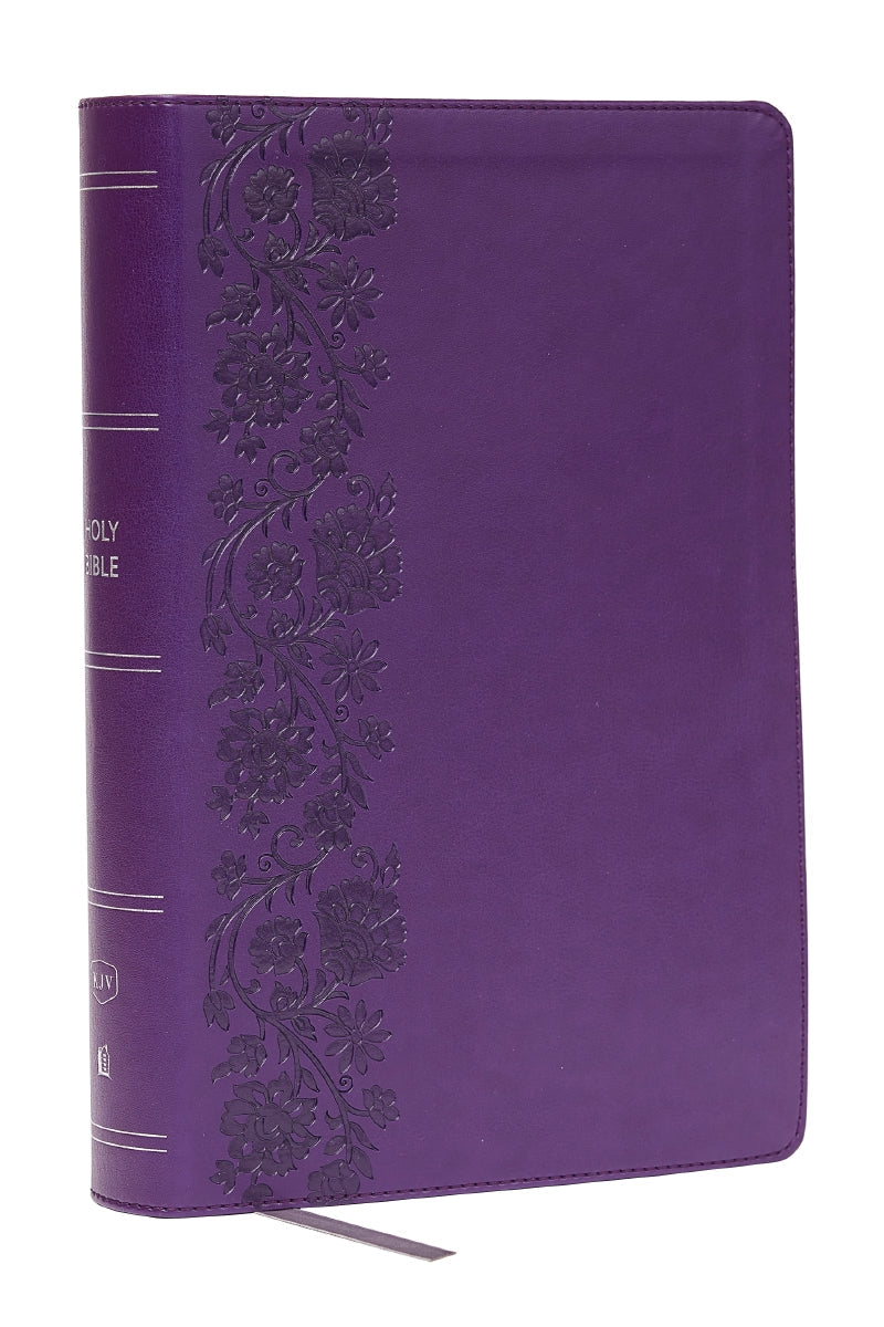 KJV Giant Print End-of-Verse Reference Bible, Red Letter, Comfort Print – Leathersoft™, Purple by HarperCollins