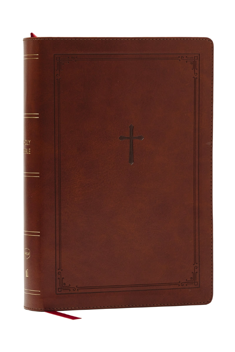 NKJV Giant Print End-of-Verse Reference Bible, Red Letter, Comfort Print: Holy Bible: Holy Bible – Leathersoft™, Brown
