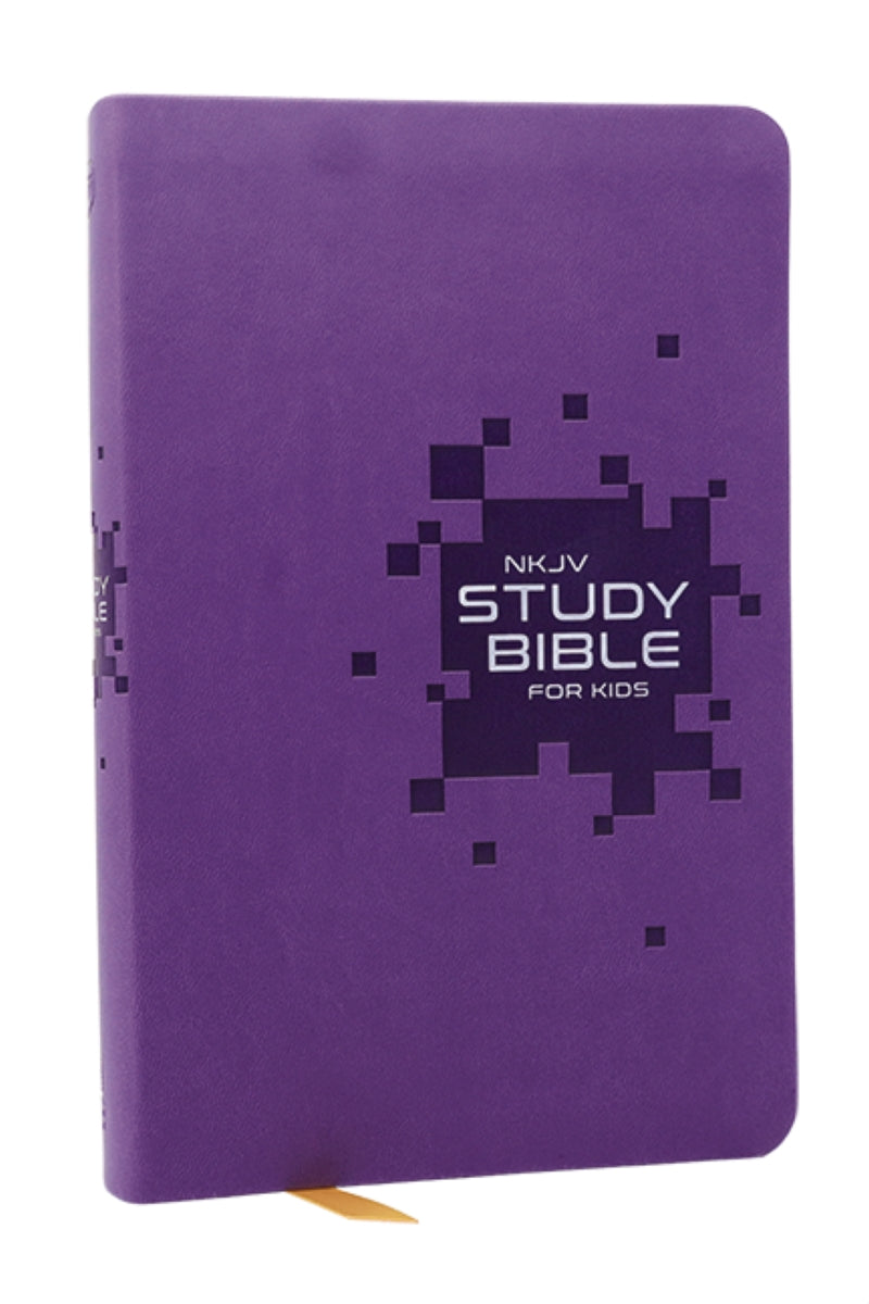 NKJV, Study Bible for Kids: The Premier Study Bible for Children (Ages 7-12) – Leathersoft™, Purple by HarperCollins
