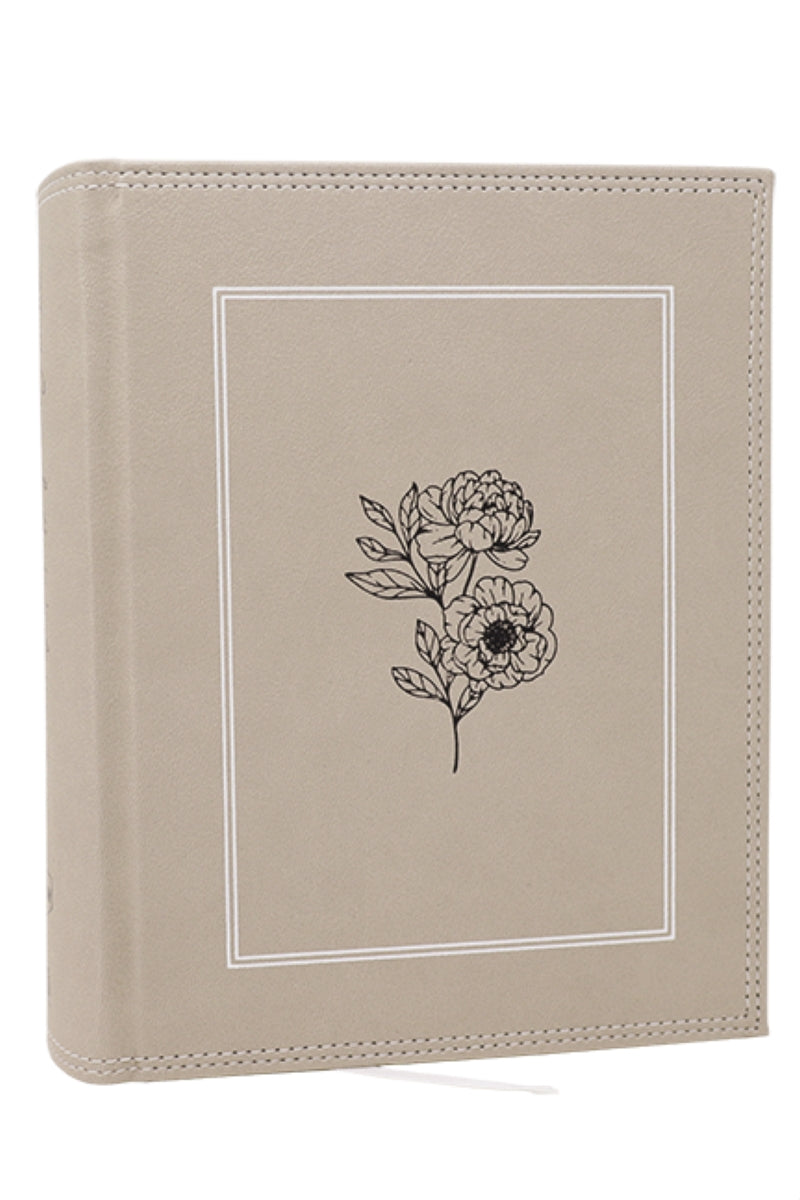 NKJV, Journal the Word Bible, Red Letter Edition, Comfort Print – Hardcover, Stone by HarperCollins