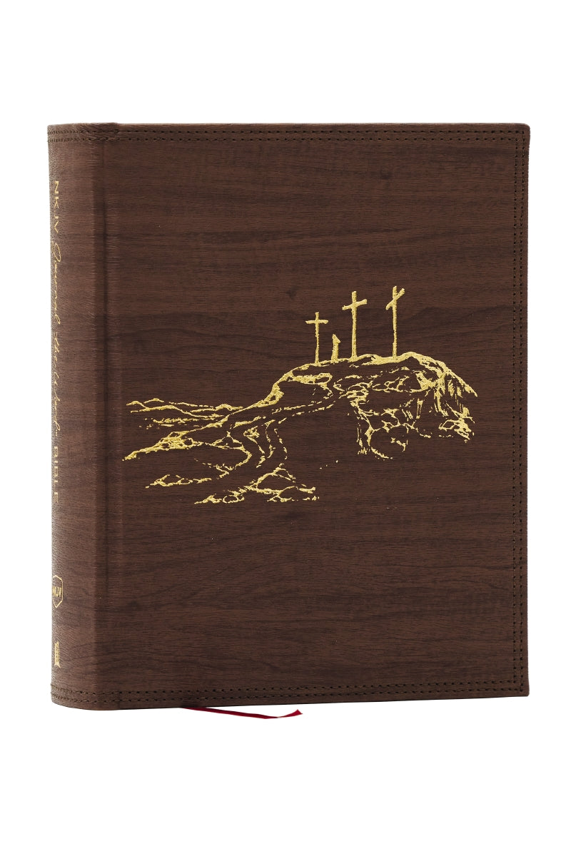 NKJV, Journal the Word Reference Bible, Red Letter Edition, Comfort Print – Leathersoft™, Brown by HarperCollins