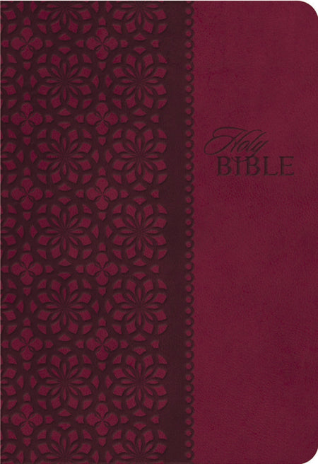 KJV Study Bible, Large Print, Red Letter Edition: Second Edition – Leathersoft™, Cranberry, Thumb Indexed by HarperCollins
