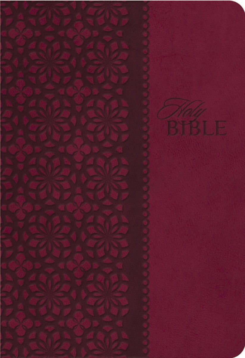 KJV Study Bible, Large Print, Red Letter Edition: Second Edition – Leathersoft™, Cranberry, Thumb Indexed by HarperCollins