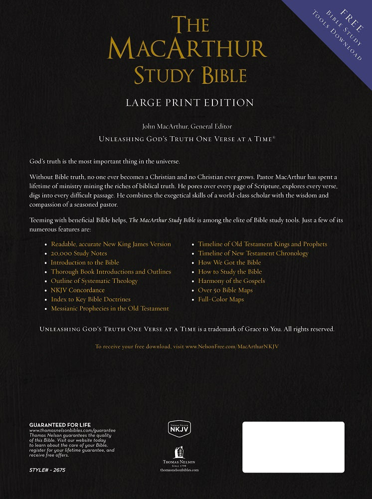 NKJV, The MacArthur Study Bible, Large Print: Unleashing God's Truth One Verse at a Time, product view 2