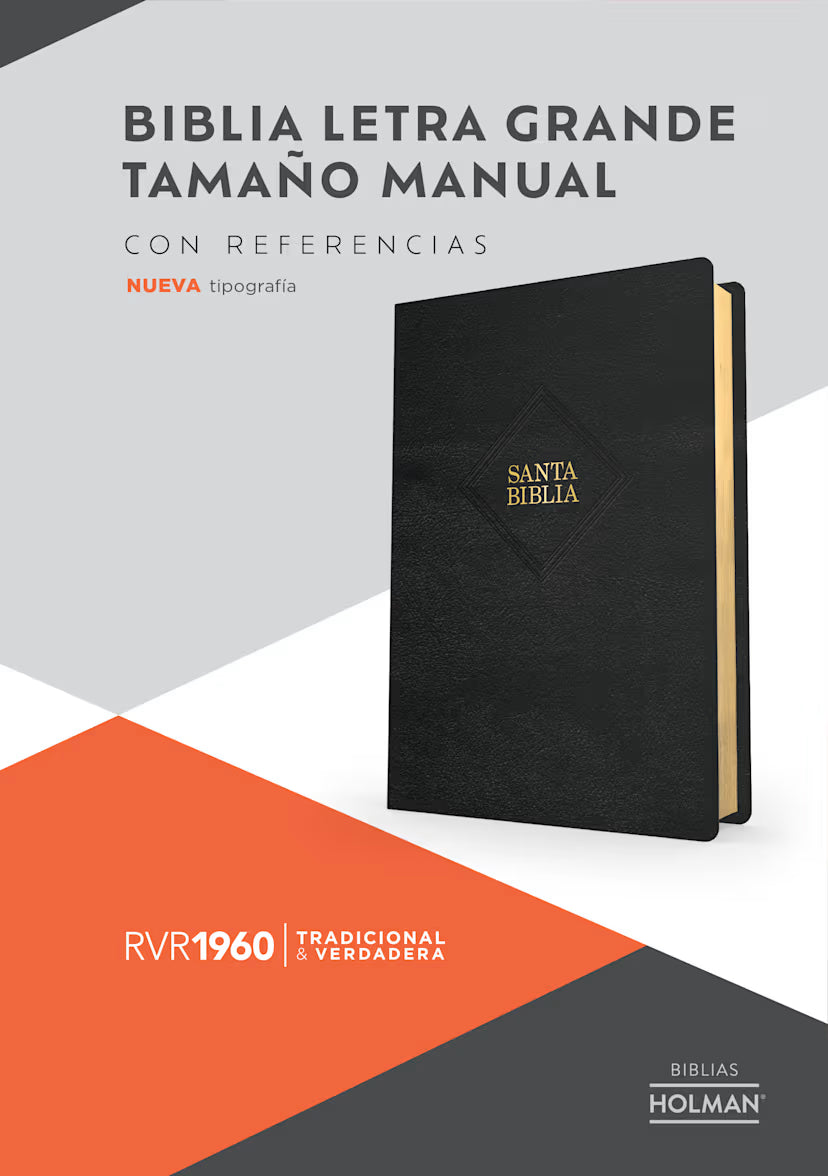 RVR 1960 Biblia letra grande tamaño manual, negro piel fabricada (Edición 2023): Con referencias. Nueva tipografía.