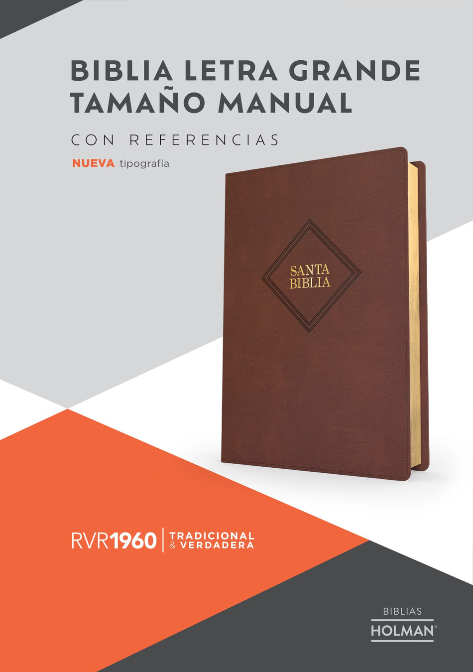 RVR 1960 Biblia letra grande tamaño manual, café piel fabricada (Edición 2023): Con referencias. Nueva, product view 2
