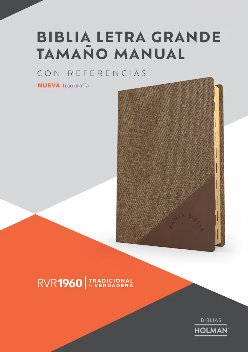 RVR 1960 Biblia letra grande tamaño manual, café duotono símil piel con índice (Edición 2023): Con referencias. Nueva tipografía
