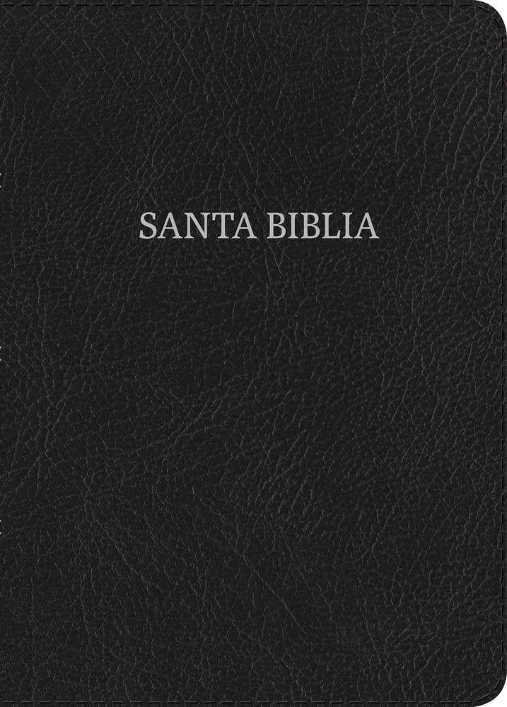 RVR 1960 Biblia Letra Grande Tamaño Manual, negro piel fabricada con índice