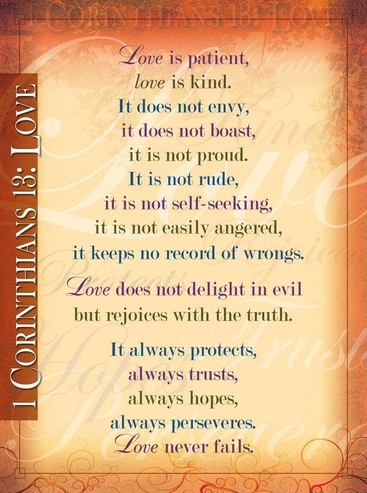 1 Corinthians 13 Wall Chart by Tyndale