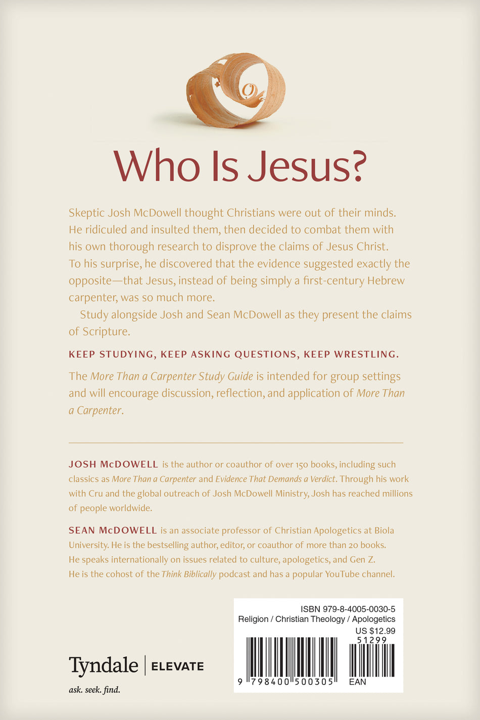 More Than a Carpenter Study Guide by Tyndale, product view 2