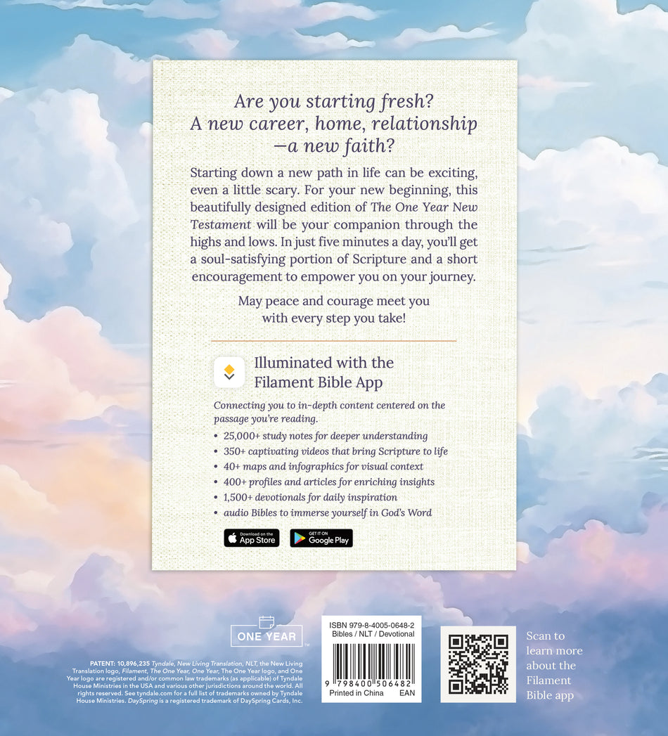The One Year Bible New Testament for New Beginnings by DaySpring NLT, Filament Enabled by Tyndale, product view 3