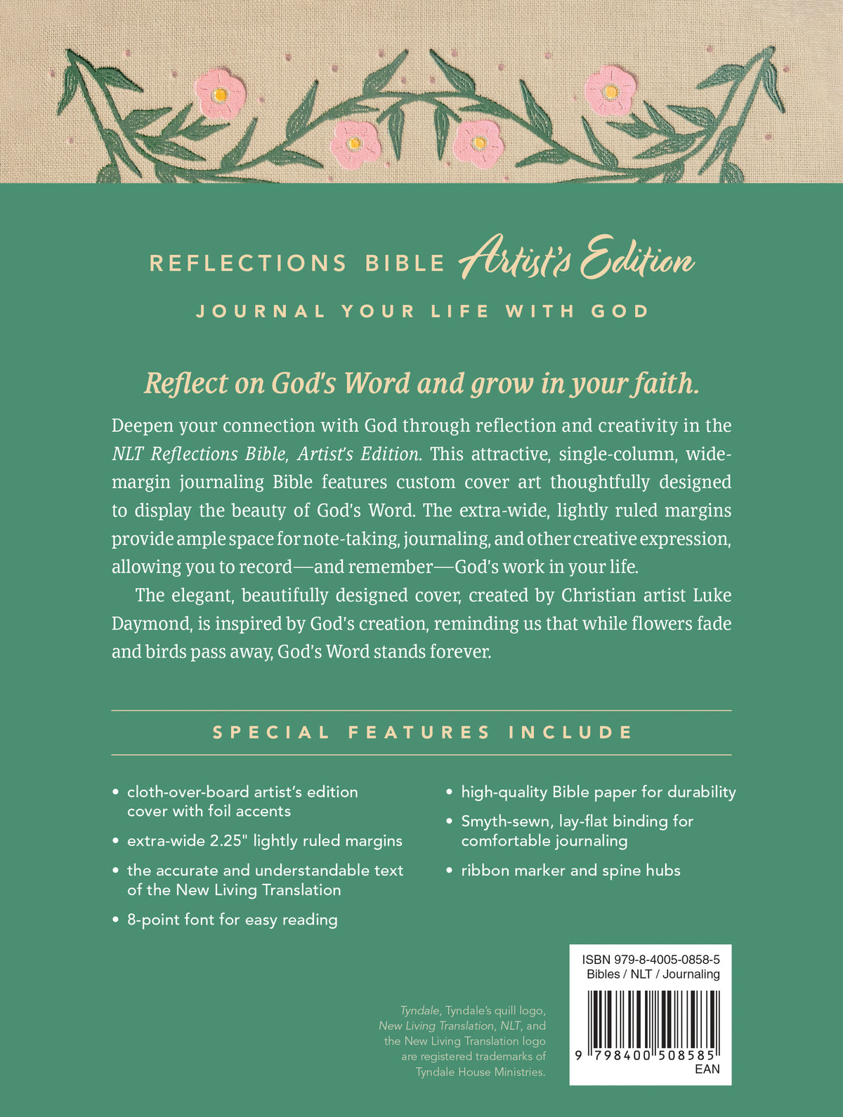 NLT Reflections Bible, Artist’s Edition by Tyndale, product view 4