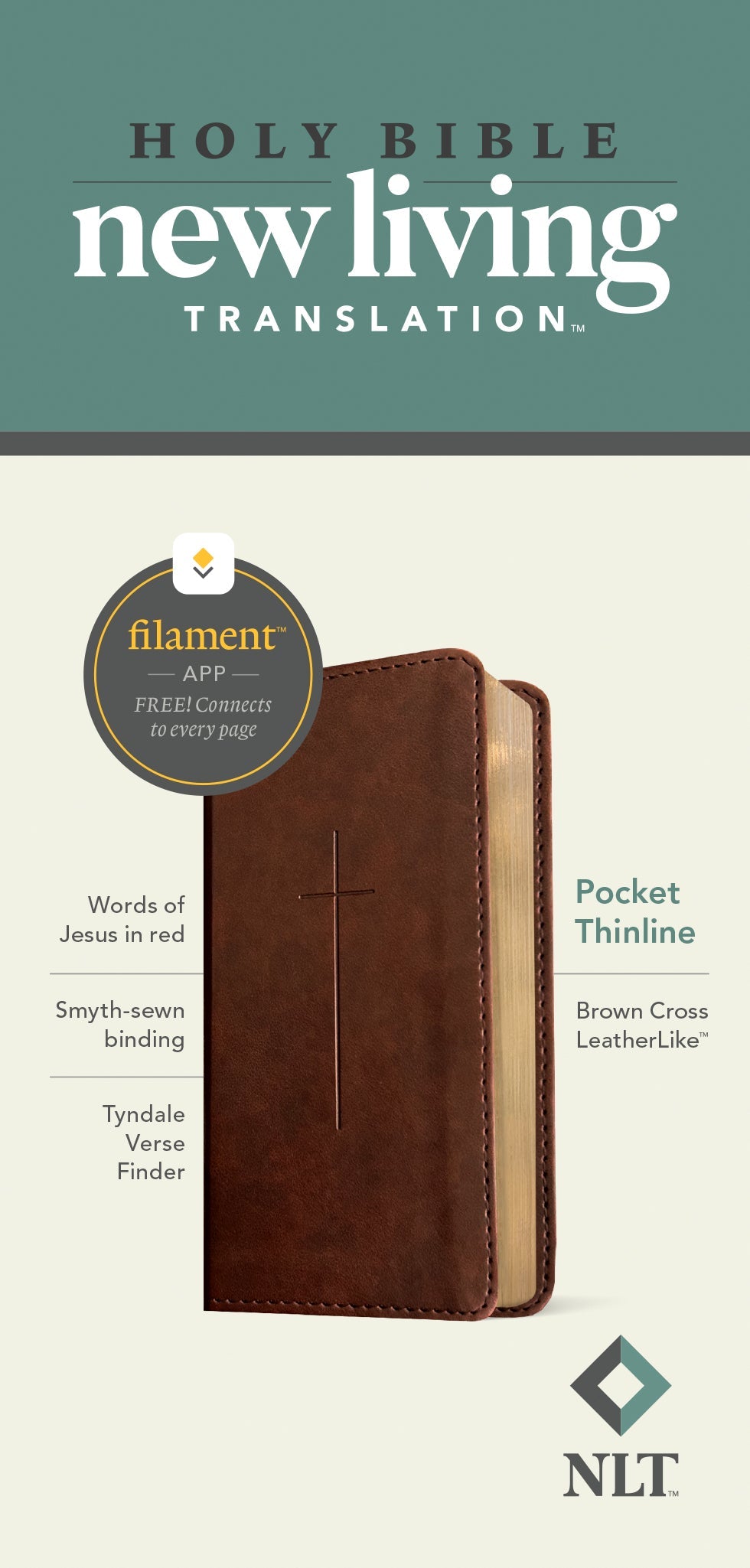 NLT Pocket Thinline Bible, Filament Enabled by Tyndale