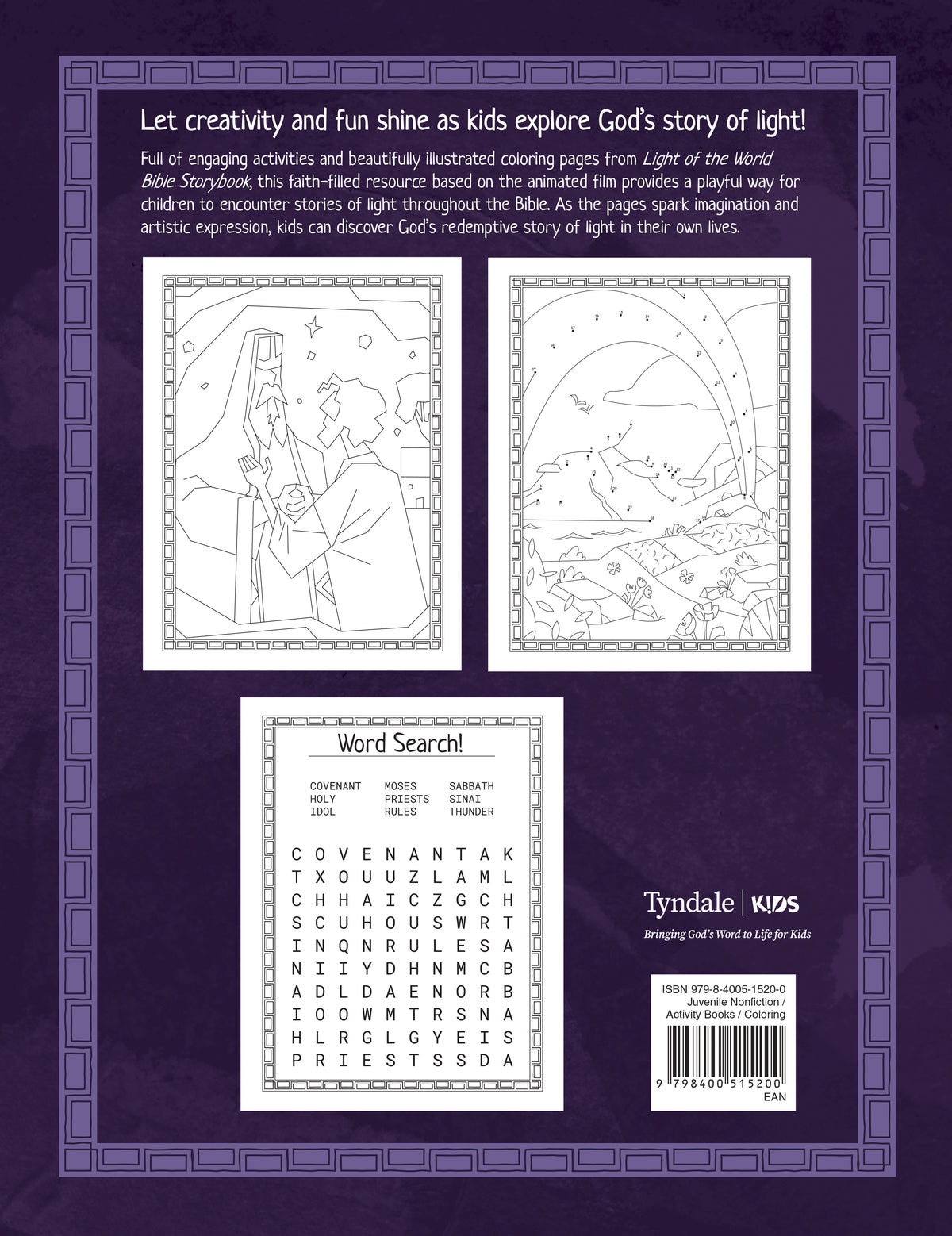 Light of the World: Bible Story Coloring and Activity Book by Tyndale, product view 2