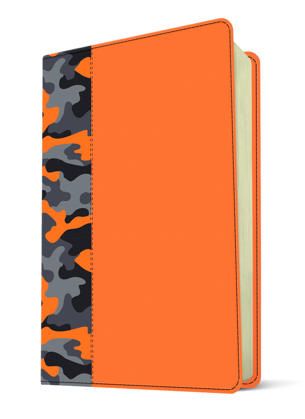 NLT GO Bible for Kids – LeatherLike, Orange Camo by Tyndale, product view 4