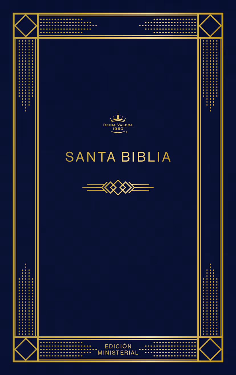 RVR 1960 Biblia edición ministerial, azul oscuro, tapa rústica, paquete de 20