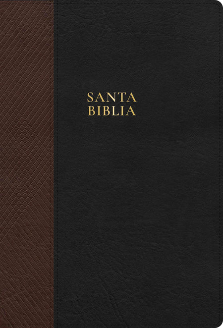 RVR 1960 Biblia letra supergigante, negro con café símil piel, con índice by Broadman and Holman
