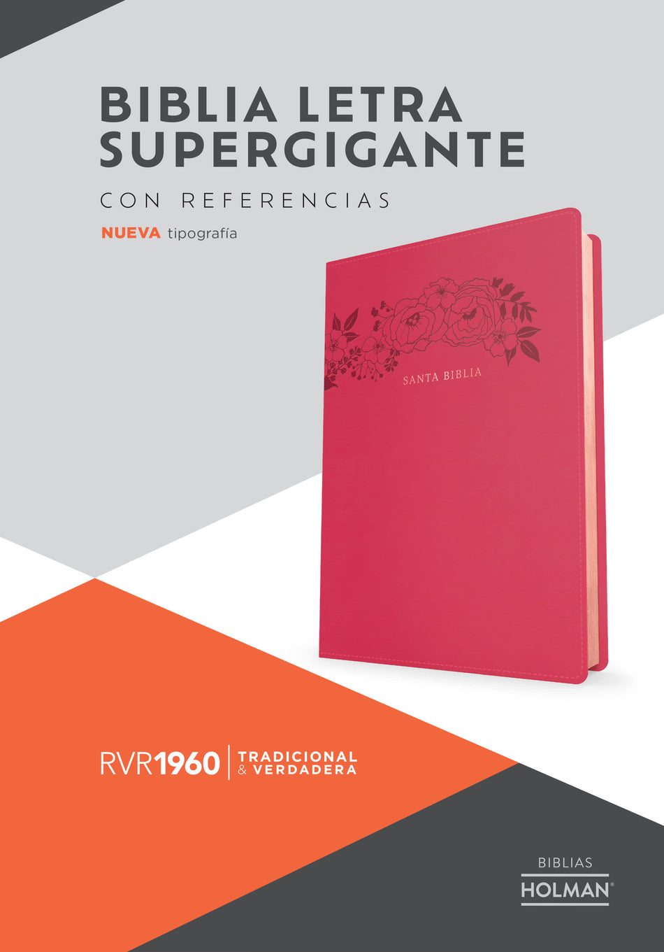 RVR 1960 Biblia letra supergigante, floral símil piel by Broadman and Holman, product view 2