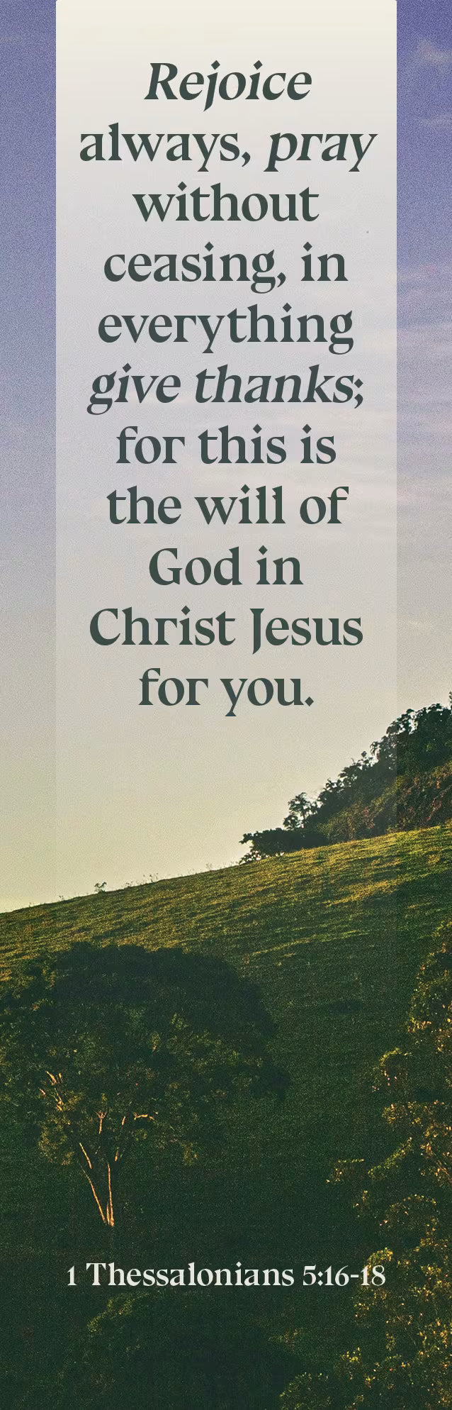 Inspirational Bookmark: Rejoice Always (Package of 25): 1 Thessalonians 5:16-18 (NKJV)