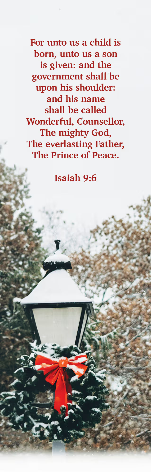 Christmas Bookmark: His Name (Package of 25): Isaiah 9:6 (KJV)