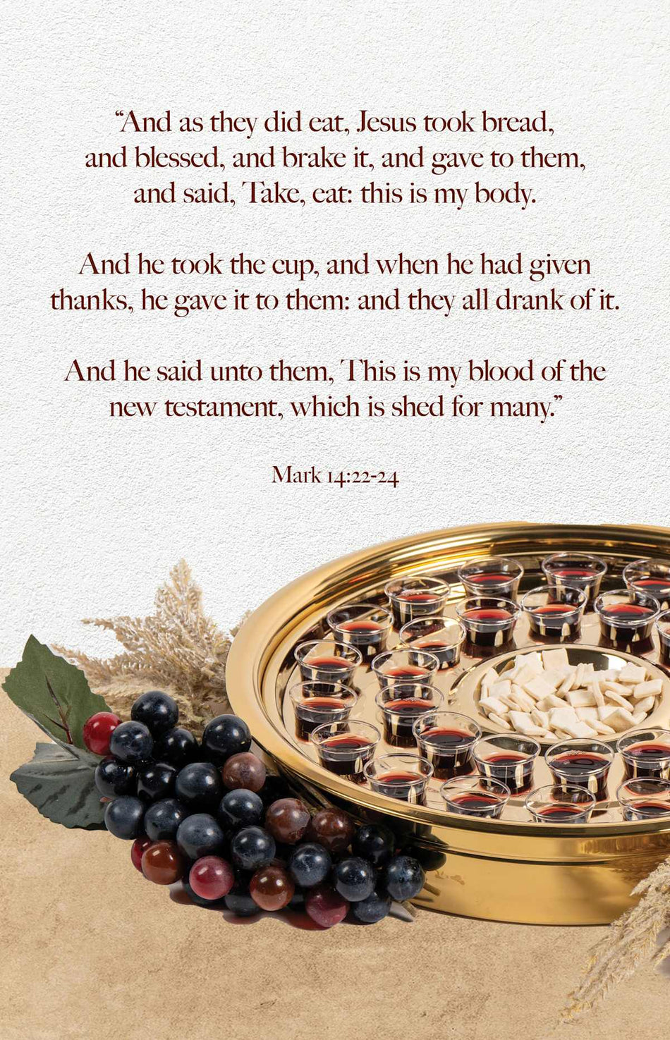 Communion Bulletin: Which Is Shed (Package of 100): Mark 14:22-24 (KJV) by Broadman and Holman