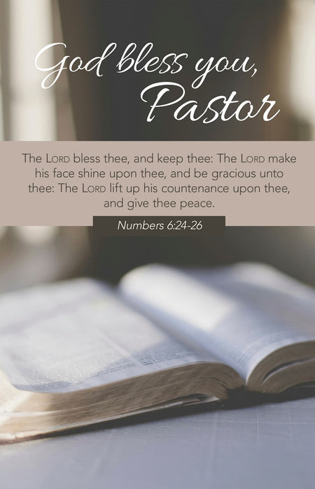 Pastor Appreciation Bulletin: God Bless You, Pastor (Package of 100): Numbers 6:24-26 (KJV) by Broadman and Holman