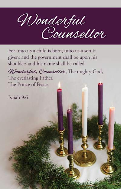 Advent Bulletin: Wonderful Counsellor (Package of 100) by Broadman and Holman