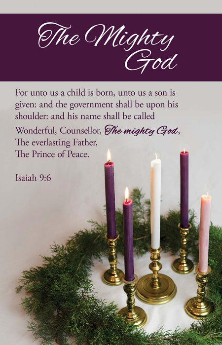 Advent Bulletin: The Mighty God (Package of 100): Isaiah 9:6 (KJV) by Broadman and Holman