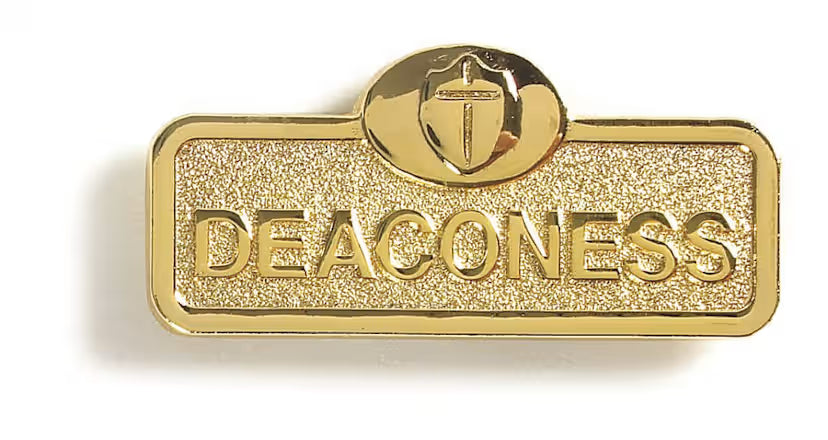 Deaconess Badge with Cross - Brass: Magnetic Attachment