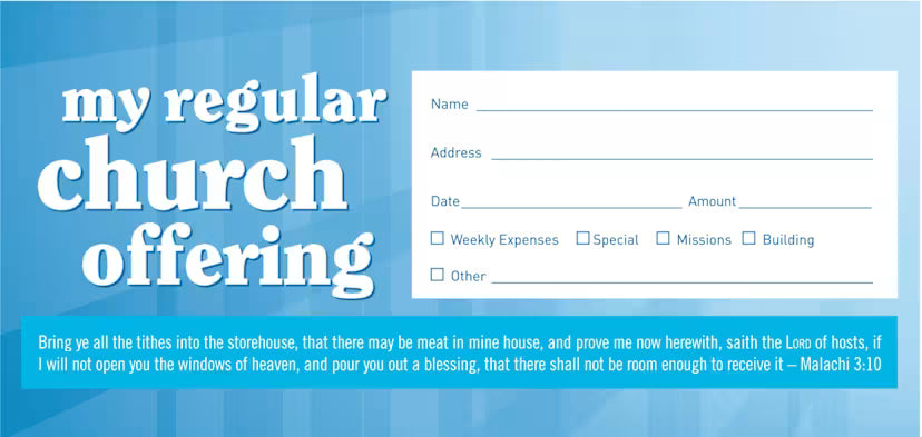 Envelope: My Regular Church Offering (Box of 52): Malachi 3:10 (KJV)
